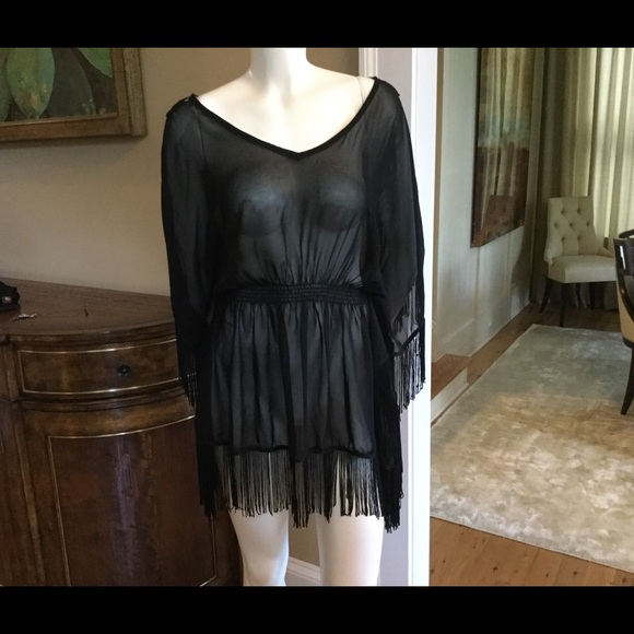 Sheer fringe beach coverup - Picture 1 of 2